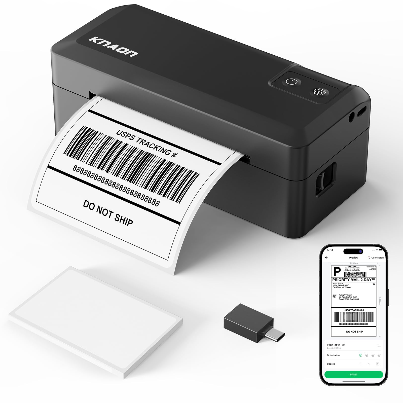 Amazon.com : KNAON Shipping Thermal Label Printer, 4x6 Portable